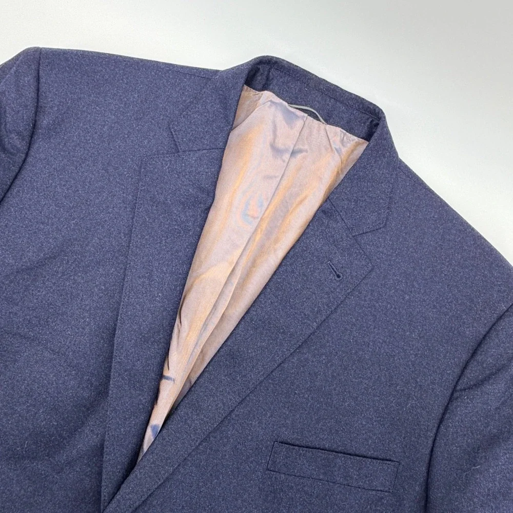 JB Britches Sport Coat Mens 52 L Navy Loro Piana Wool Cashmere Suede Elbow Patch